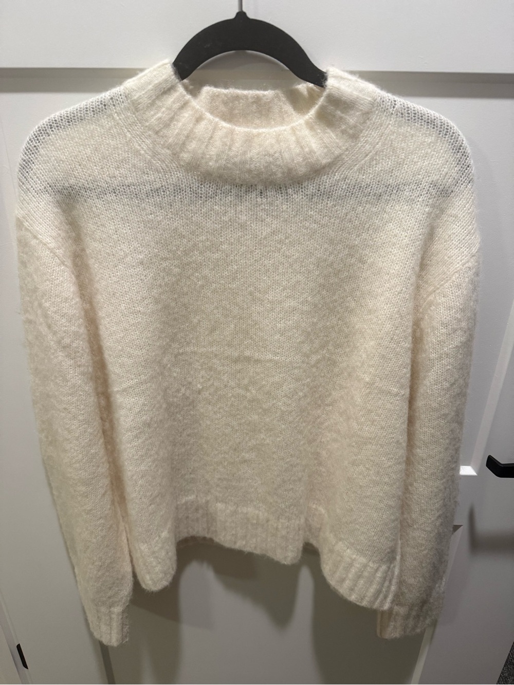 Everlane The Alpaca Crew Sweater Ivory Cream XL Alpaca Merino Wool